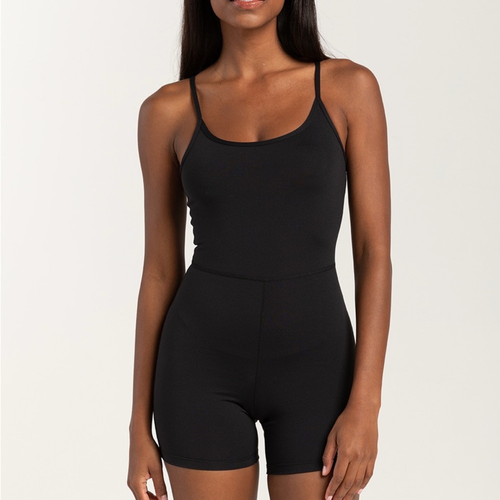 Black Spaghetti Strap One Piece Romper Bodysuit Size Medium